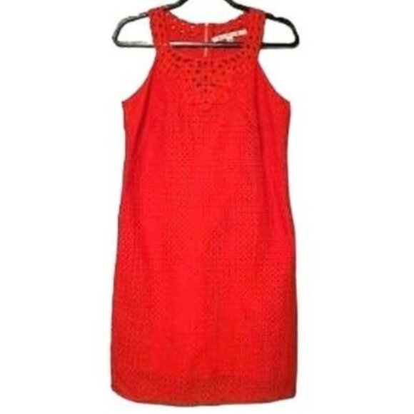 Brand New Women's Max Studio Eyelet Crocheted-Trim Sheath Dress - Picture 10 of 11